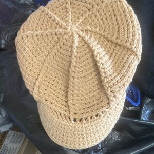 Beige Crochet Cap